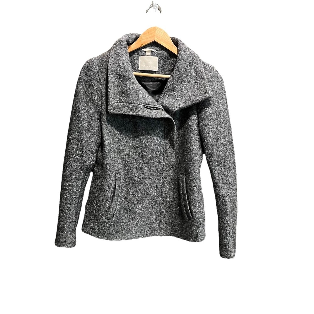 Soia &‎ Kyo Gray Wool Blend Zip Women's Blazer Lined Jacket Size S/P